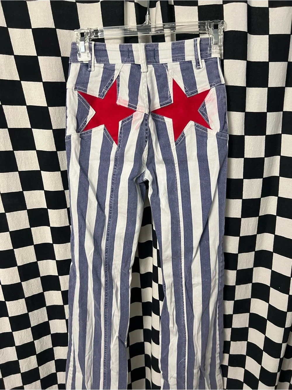 FREE PEOPLE FIRECRACKER STAR & STRIPE FLARE JEANS
